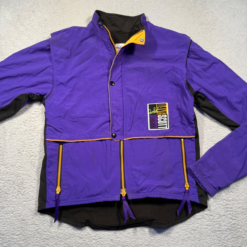 VINTAGE INSPORT DAVE SCOTT PURPLE BLACK WINDBREAKER JACKET WOMEN LARGE‎